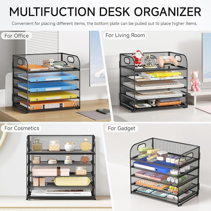 2 Pack 5-Tier Paper Organizer Letter Tray - Image 2