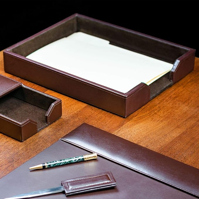 DACASSO Bonded Leather Desktop Letter Tray - Image 7