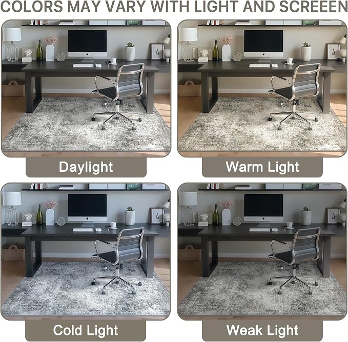 Office Chair Mat for Hardwood Tile Floor, Abstract 48"X 60" Desk Mats for - Image 6