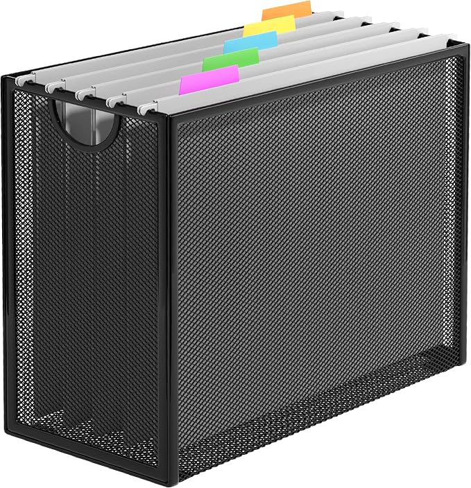 Hanging File Organizer, Letter-Size File Holder Filing Box by GoldOrcle