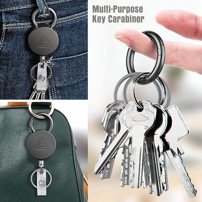 2 Pack Heavy Duty Metal Retractable Badge Holder Reel - Image 4