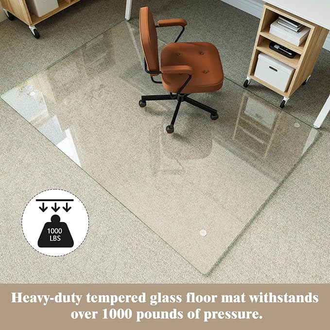 Koonmi Tempered Glass Chair Mat - Image 2