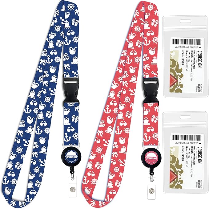 Cruise On Cruise Lanyard for Ship Cards – 2-Pack Retractable Badge & Waterproof by CruiseOn