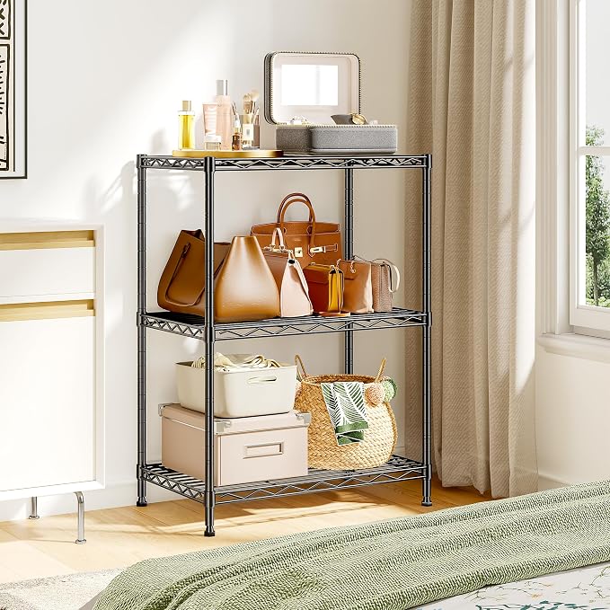DurayLoly 3 Tier Metal Wire Storage Shelves, Adjustable Small Wire Shelving Unit - Image 8