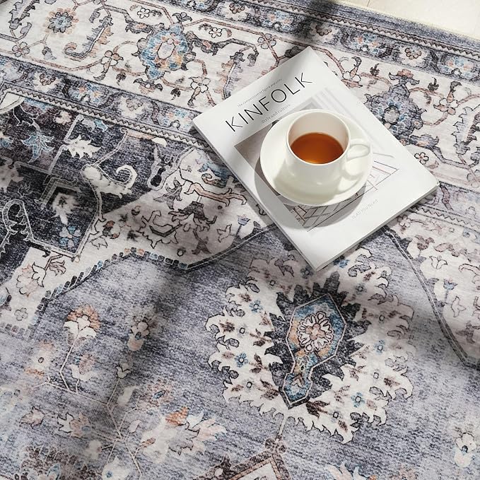Rugcomf Vintage Medallion 3'x5' Washable Rug - Image 8
