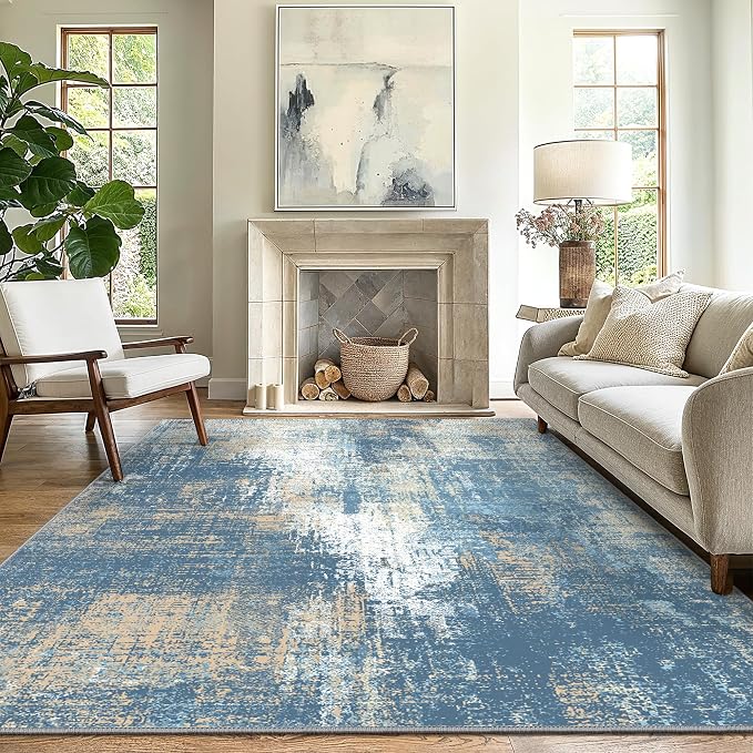 GENIMO Washable Area Rugs for Living Room, 8x10 Modern Non Slip Rugs, Low Pile by GENIMO
