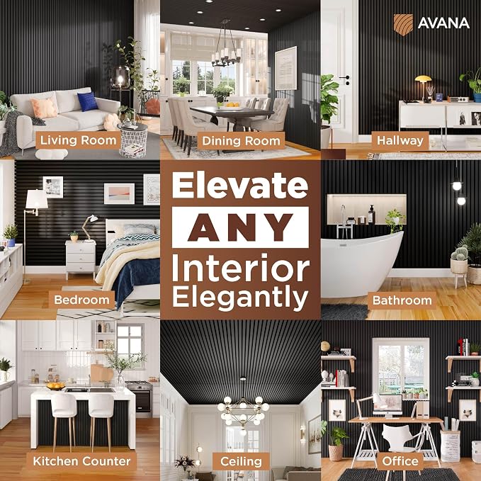 Avana Acoustic Wood Wall Panels – 47.2 X 12.6 Inch Black Oak Acoustic Panels 2 - Image 3