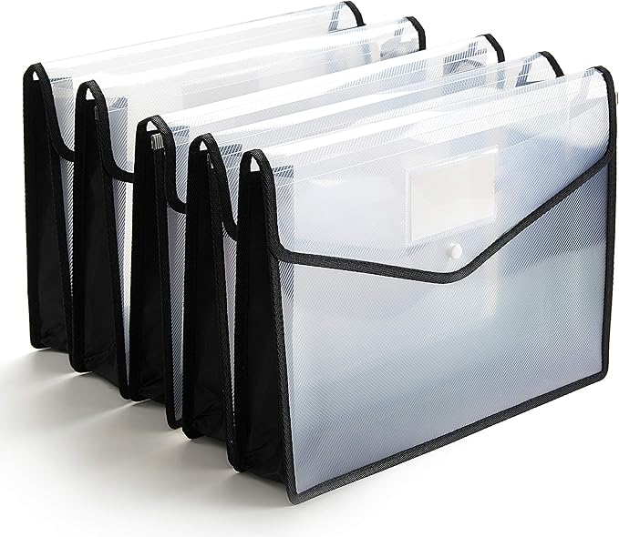 Plastic File Folder Poly Envelope Expanding File Wallet Document Folder by JIZISO