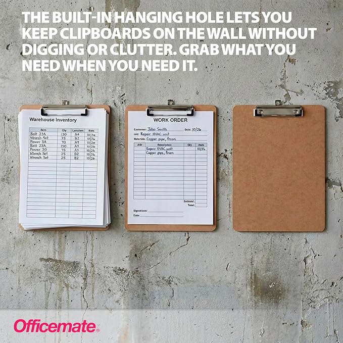 Officemate Recycled Wood Clipboards, Low Profile Clip, 24 Pack Clipboards - Image 6