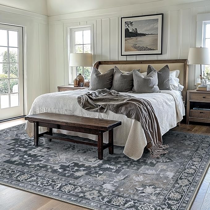 GENIMO 8x10 Area Rugs for Living Room, Machine Washable Non Slip Vintage Rugs - Image 9