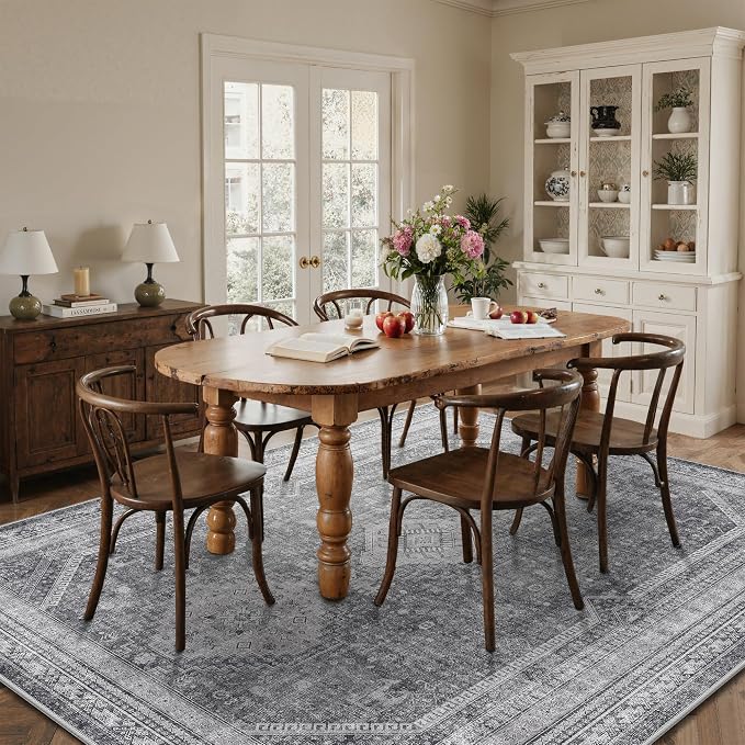 GENIMO 5x7 Area Rugs for Living Room, Machine Washable Non Slip Rugs, Low Pile - Image 4