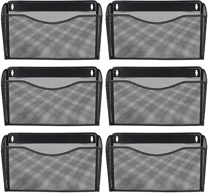 EASEPRES 6 Single Pocket Mesh Hanging File Organizer, Vertical Wall Mounted - Image 7