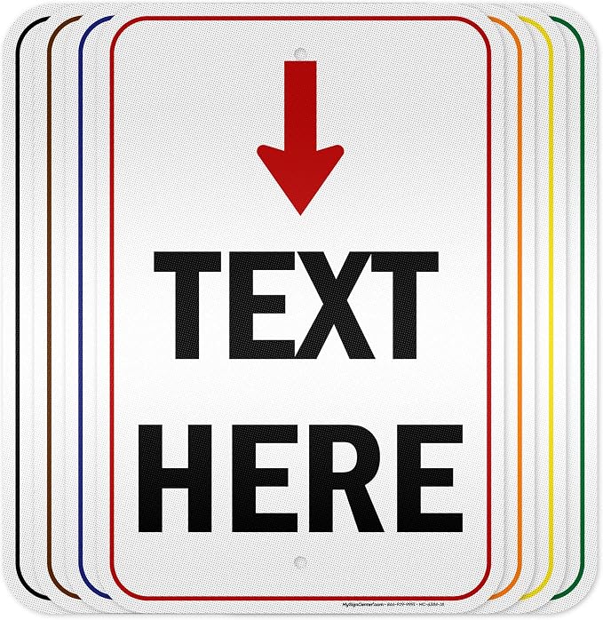 Custom Arrow, Custom Directional Sign, Arrow Down Sign, 12x18 Inches, 3M EGP by MySignCenter