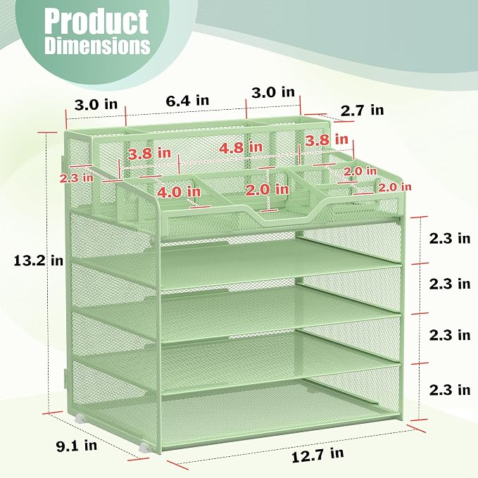 Docnest 5 Tier Mesh Desk Organizer - Image 2