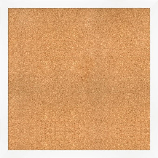 Amanti Art Natural Cork Board for Wall, 39x39 Vision Board with White Frame, Oversize Corkboard Office Decor for Home Organization, Modern Corkboard Pinboard to Display Items for Home Organization in-DeskLoop Office