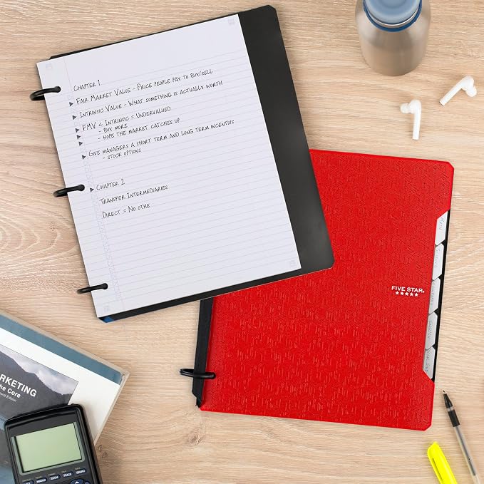 Five Star Flex Refillable Notebook + Study App, College Ruled Paper and 1 Inch - Image 8