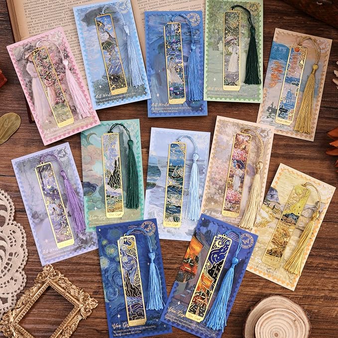 12 Pieces Metal Bookmarks with Tassel - Image 3