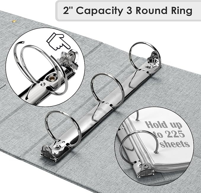 EYROZILL 3 Ring Binder 2 Inch, Binder - Image 3