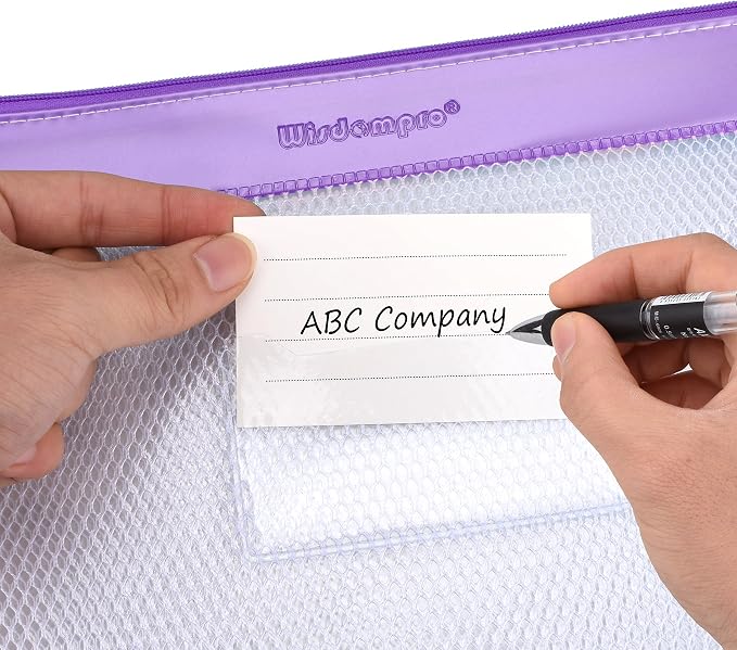 Wisdompro Zipper Pouch, 4 Packs Durable Letter Size Waterproof Mesh File Bag - Image 6