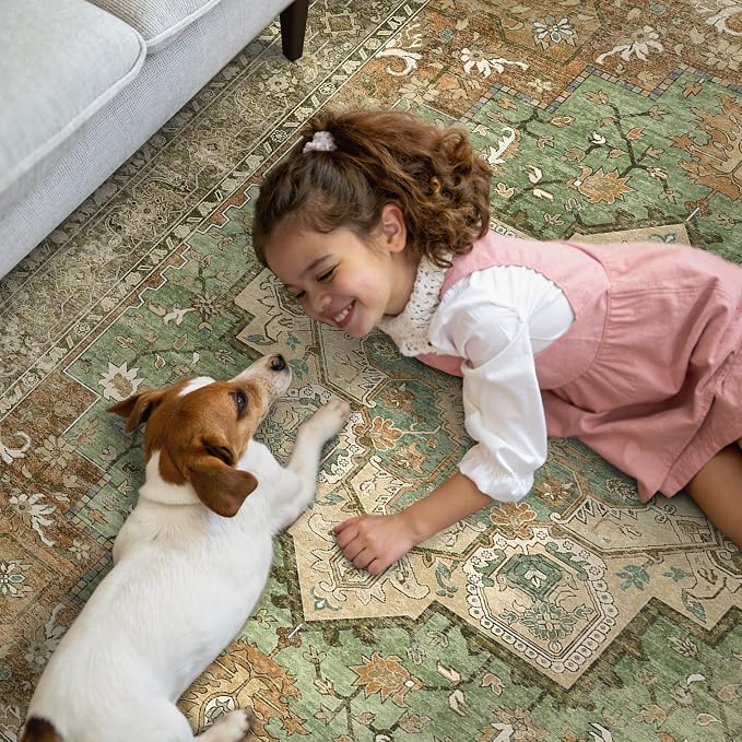 GENIMO 5x7 Area Rugs for Living Room, Machine Washable Rug, Non Slip Indoor - Image 4