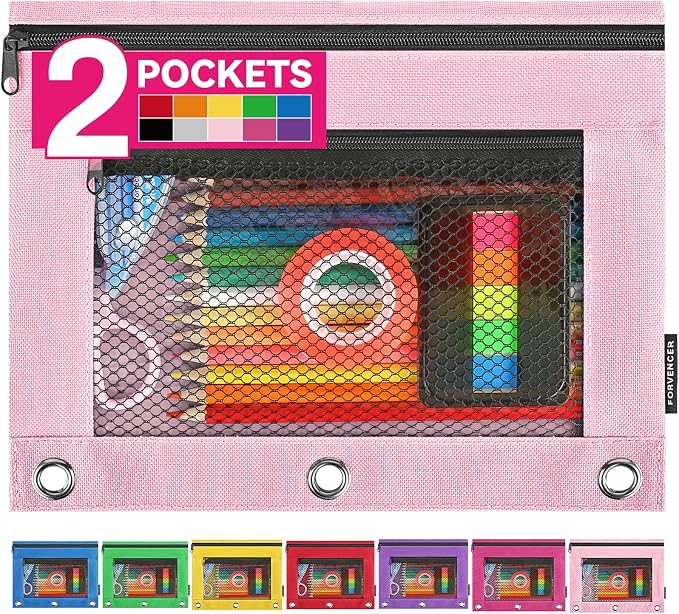 Forvencer Pencil Pouch for 3 Ring Binder, Large Pencil Case Pouch by Forvencer