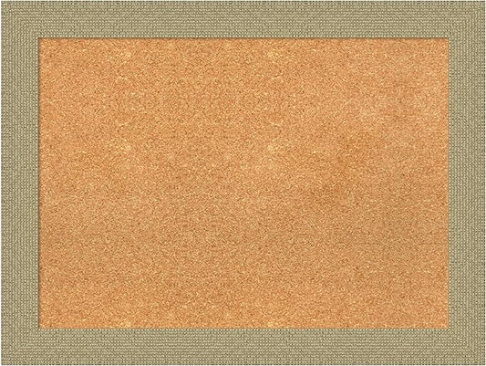 Amanti Art Natural Cork Board for Wall, 24x32 Vision Board with Gold Frame, Medium Corkboard Office Decor for Home Organization, Casual Corkboard Pinboard to display items for home organization-DeskLoop Office