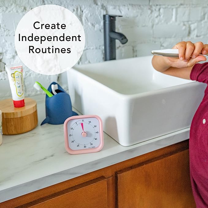 TIME TIMER Home MOD - 60 Minute Kids Visual Timer Home Edition - for Homeschool Supplies Study Tool, Timer for Kids Desk, Office Desk and Meetings with Silent Operation (Peony Pink)-DeskLoop Office