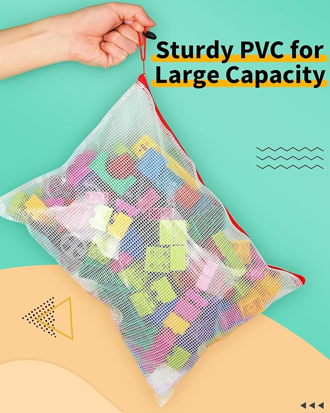 Smarpau Large A3 Mesh Zipper Pouch, 24 Pack 12 Colors 17.4" x 12.4" Zipper - Image 3