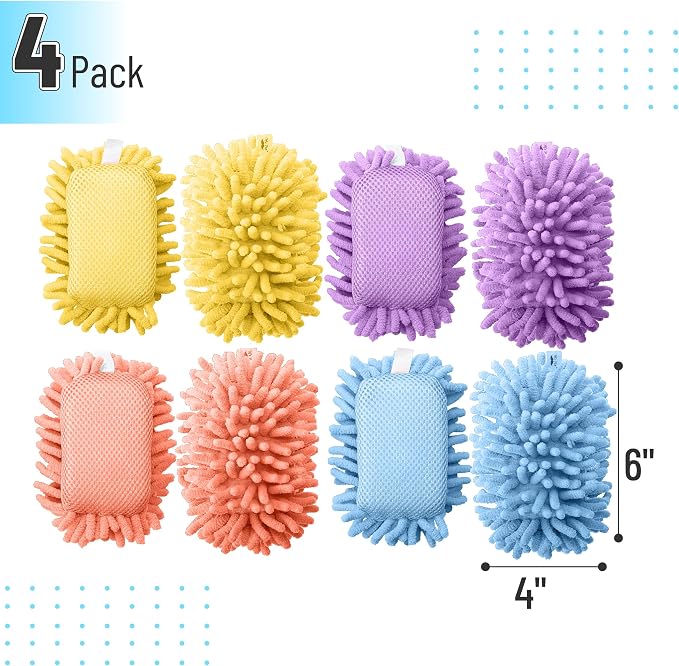 Mr. Pen- Magnetic Microfiber Shag Whiteboard Erasers, 4 Pack | Dual Surface - Image 2