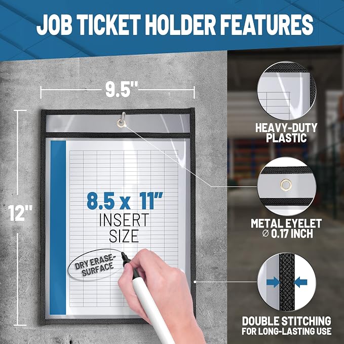 50 Pack Job Ticket Holders 8.5x11 - Image 2