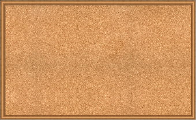 Amanti Art Natural Cork Board for Wall, 32x52 Vision Board with Bronze Frame, Oversize Corkboard Office Decor for Home Organization, Casual Corkboard Pinboard to Display Items for Home Organization-DeskLoop Office