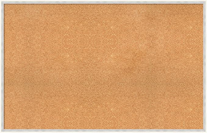 Amanti Art Natural Cork Board for Wall, 29x45 Vision Board with White Frame, Oversize Corkboard Office Decor for Home Organization, Modern Corkboard Pinboard to Display Items for Home Organization in-DeskLoop Office