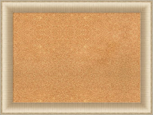 Amanti Art Natural Cork Board for Wall, 25x33 Vision Board with Gold Frame, Medium Corkboard Office Decor for Home Organization, Casual Corkboard Pinboard to display items for home organization-DeskLoop Office