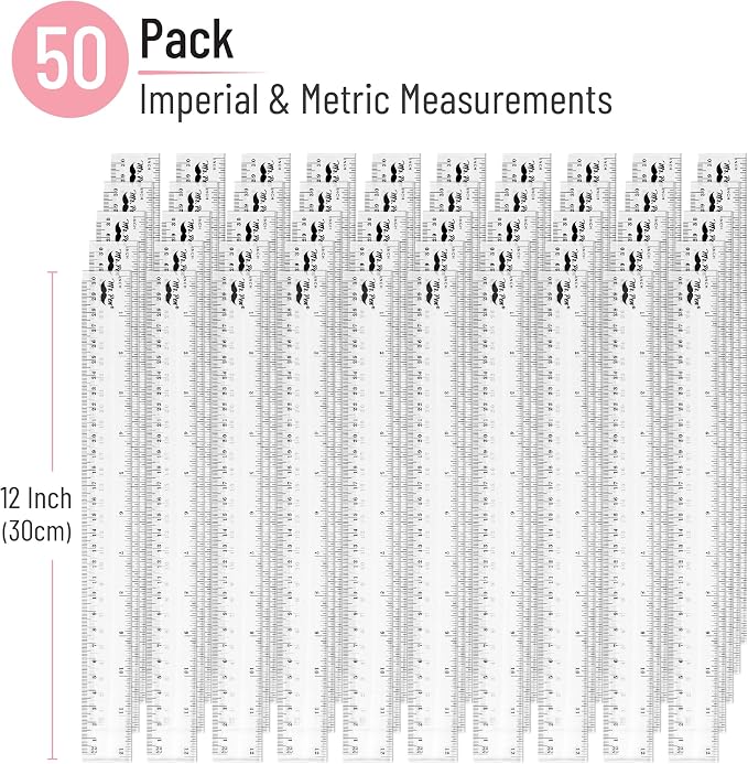 Mr. Pen- Bulk Plastic Rulers, 12 Inch, 50 Pack, Easy-to-Read Markings | - Image 2