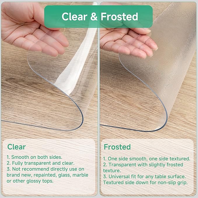 NATRKE Clear Desk Mat Pad, 47.2"x23.6" Extra Large Transparent Computer Desk - Image 7