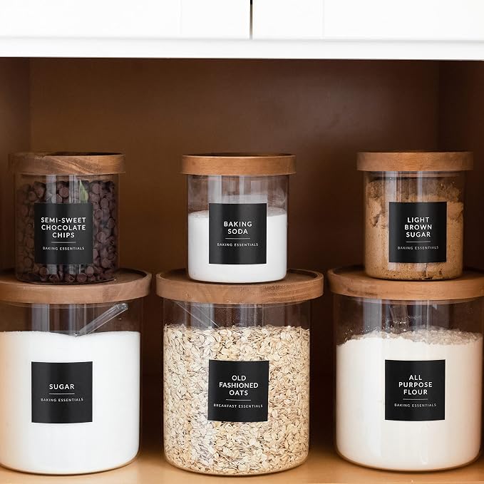 SAVVY & SORTED Black Labels for Containers, 180 Kitchen Labels for Food Storage - Image 8