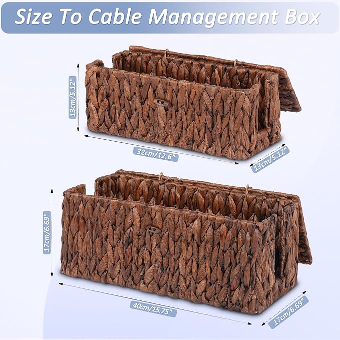 efluky 2 Pack Water Hyacinth Floor Cord Covers - Image 2