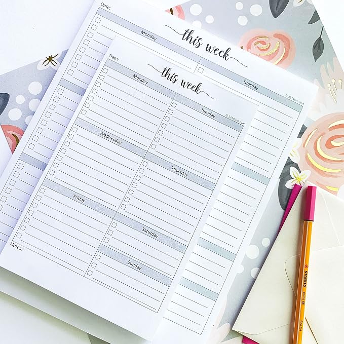 321Done Weekly Checklist Notepad, 8.5x11 Large Letter-Size Desk Pad - Image 7