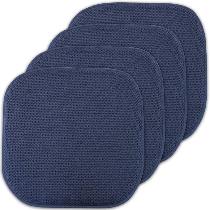 Sweet Home Collection Memory Foam Chair Cushion Honeycomb Pattern Solid Color by SweetHomeCollection