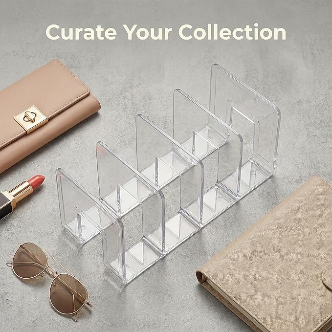4 Pack Clear Acrylic File Organizer, Purse Organizer, File Sorter Desktop File - Image 6