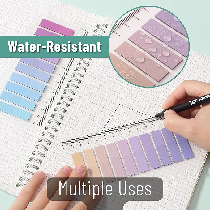 Mr. Pen- Colorful Sticky Tabs, Translucent Page Markers | Water-Resistant Book - Image 5