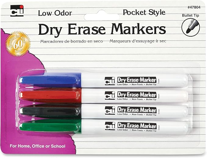 Charles Leonard Dry Erase Markers, Pocket Style by CharlesLeonard