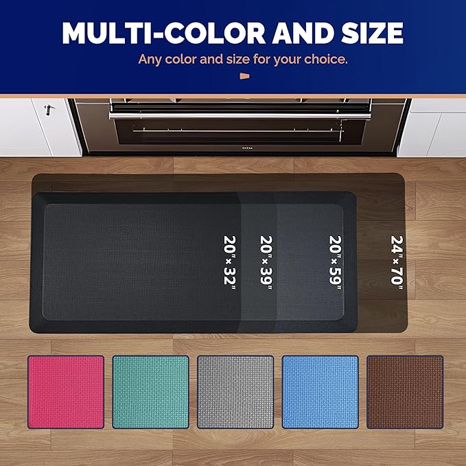 FEATOL Anti Fatigue Mats for Standing, 9/10 Extra Thick Ergonomic Standing Desk - Image 6