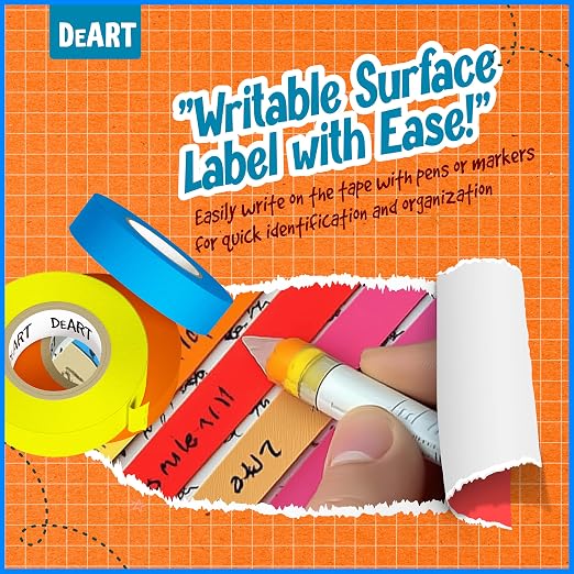 8x Colored Masking Tape, 33 Ft x 1 inch Colored Painters Tape - Image 6