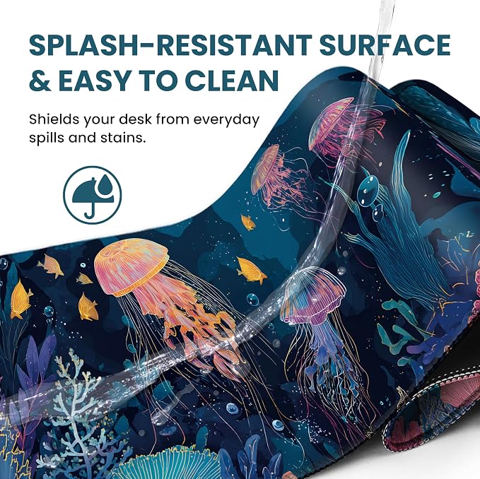 Aesthetic Desk Mat, Cute Ocean Jellyfish Desk Pad Protector - Image 5