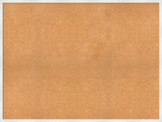 Amanti Art Natural Cork Board for Wall, 37x49 Vision Board with White Frame, Oversize Corkboard Office Decor for Home Organization, Country Rustic Corkboard Pinboard to Display Items for Home-DeskLoop Office