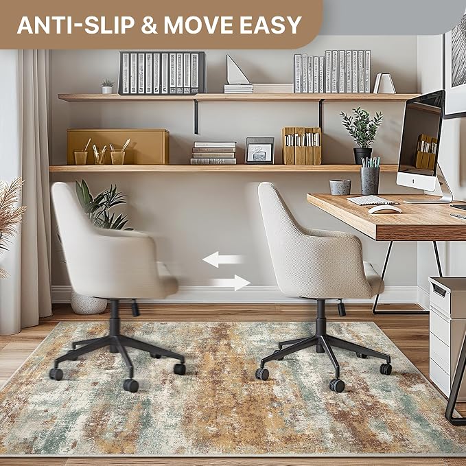 Office Chair Mat for Hardwood Tile Floor, Abstract 36"X 48" Desk Mats for - Image 4