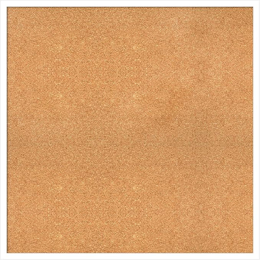 Amanti Art Natural Cork Board for Wall, 31x31 Vision Board with White Frame, Large Corkboard Office Decor for Home Organization, Modern Corkboard Pinboard to Display Items for Home Organization in-DeskLoop Office