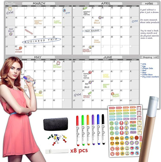 Large Dry Erase Wall Calendar by CleverClean