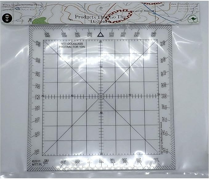Douglas Protractor Graduated in Degrees for Angle Measurements and map Plotting for Outdoor, Marine or air Navigation, Hiking, Orienteering and Survival-DeskLoop Office
